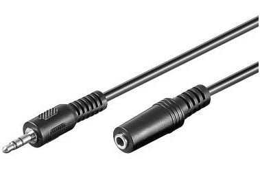 PremiumCord 2m 3.5mm M/F, 3.5mm, hane, 3.5mm, hona, 2 m, svart