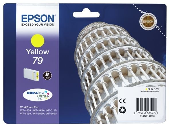Epson 79 - 6.5 ml - gul - original - blekkpatron - for WorkForce Pro WF-4630DWF, WF-4640DTWF, WF-5110DW, WF-5190DW, WF-5620DWF, WF-5690DWF