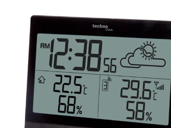 Technoline WS 9252, Svart, Inne hygrometer, Inne Termometer, Utendørs Fuktighetsmåler, Utendørs Barometer, Hygrometer, Termometer, Hygrometer, Term...