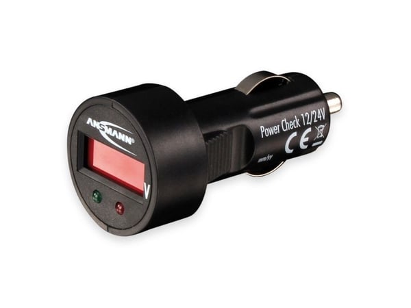 Ansmann PowerCheck12/24V - 1900-0019, Musta