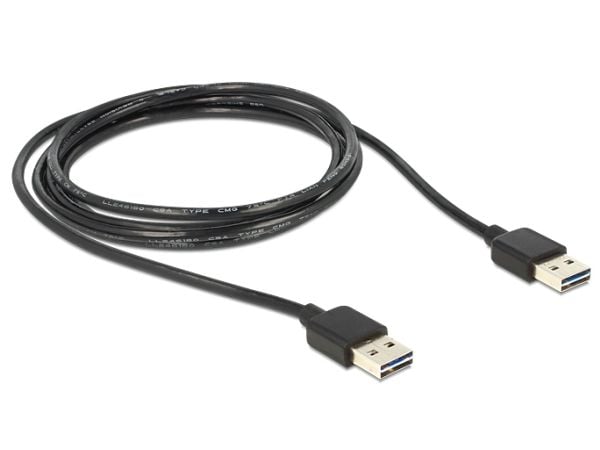 Delock EASY-USB - USB-kabel - USB (hann) til USB (hann) - USB 2.0 - 3 m - svart