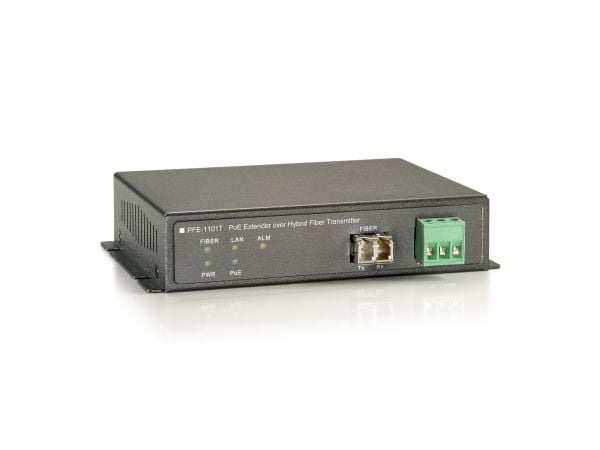 LevelOne PFE-1101T PoE Extender over Hybrid Fiber, Transmitter, 120W - Nettverksutvider - sender - 100Mb LAN - over hybrid fiber - 10Base-T, 100Bas...