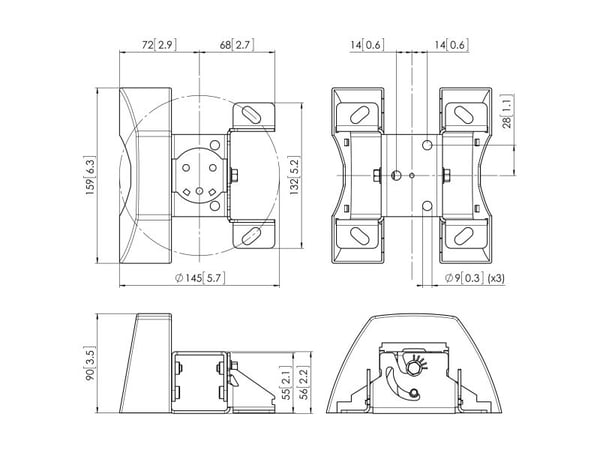Vogel's PUC 1035 - Komponenter til montering (loftsplade) - for LCD display / projektor - sort