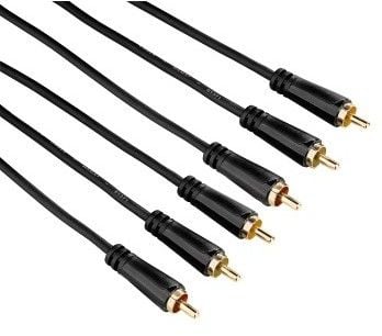 Hama 3m 3x RCA, 3 m, 3 x RCA, 3 x RCA, Gull, Svart, Hankjønn/hankjønn