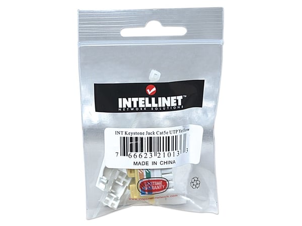 Intellinet 210133, litteä, keltainen, RJ-45, uros, 22/26, Cat5e