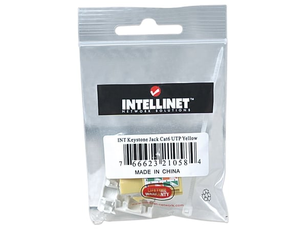 Intellinet 210584, Flat, Gult, RJ-45, Hunkjønn, 22/26, Cat6