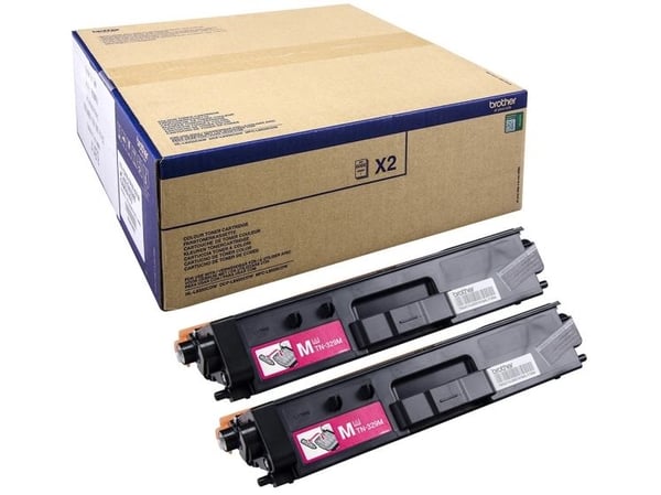 Brother TN329M - 2-pack - magenta - original - tonerkassett - för Brother DCP-L8450CDW
