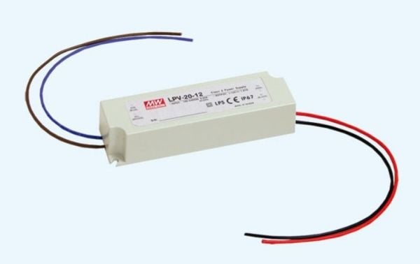 MEAN WELL LPV-20-24, Vit, 90 - 264 V, 50 - 60 hz, 118 mm, 26 mm, 35 mm