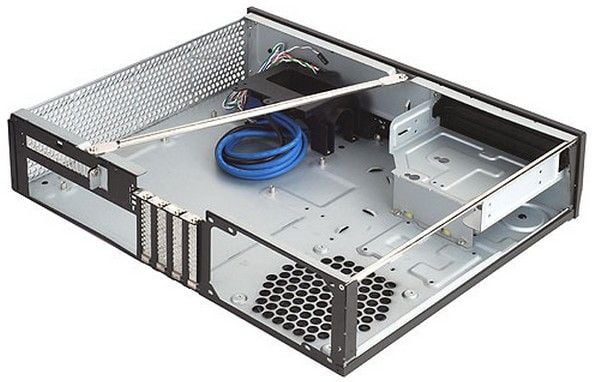 SilverStone MILO ML04 - Tower - mini ITX / micro ATX - ingen strømforsyning (ATX / PS/2) - svart - USB/lyd