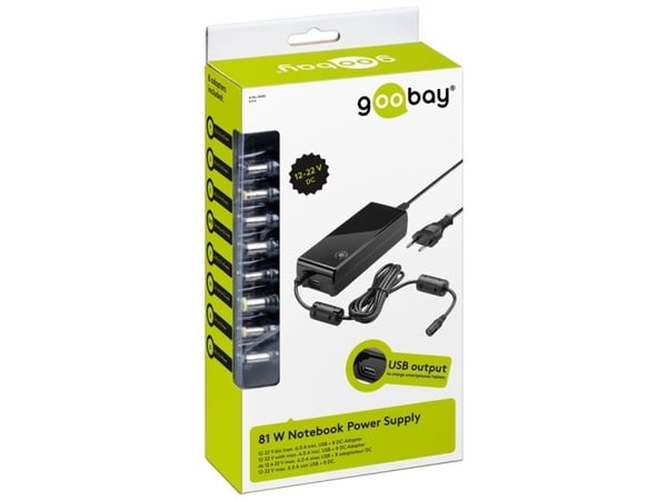 Goobay 55001, Laptop, Innendørs, 100 - 240 V, 60 Hz, 90 W, 12, 14, 15, 16, 18, 18.5, 19, 19.5, 20, 21, 22 V