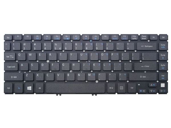 Acer - Erstatningstastatur for bærbar PC - Nordisk - svart med blå ramme