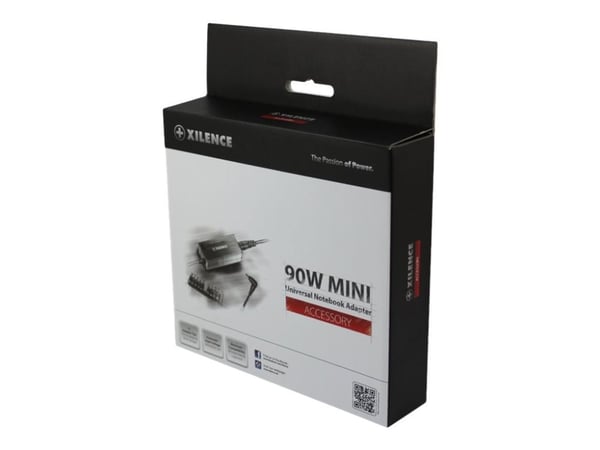 Xilence XM010, Kannettava tietokone, Sisätila, 100-240 V, 50/60 Hz, 90 W, Ylivirta, Ylijännite, Ylikuumeneminen, Oikosulku