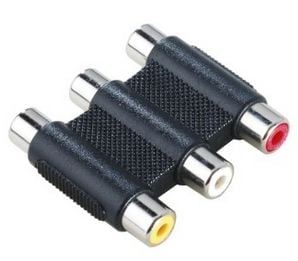 Hama - Videokopling - kompositt video / lyd - RCA x 3 hunn til RCA x 3 hunn - svart