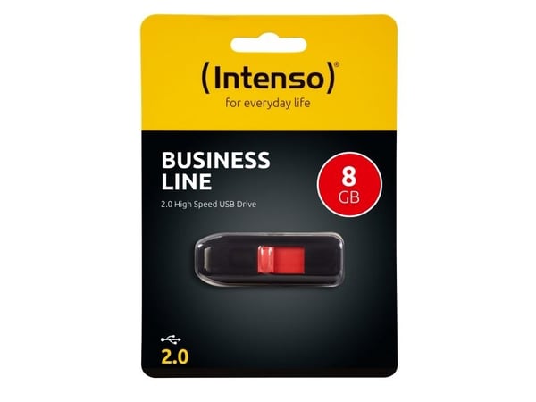 Intenso Business Line - USB-flashstasjon - 8 GB - USB 2.0 - svart, rød