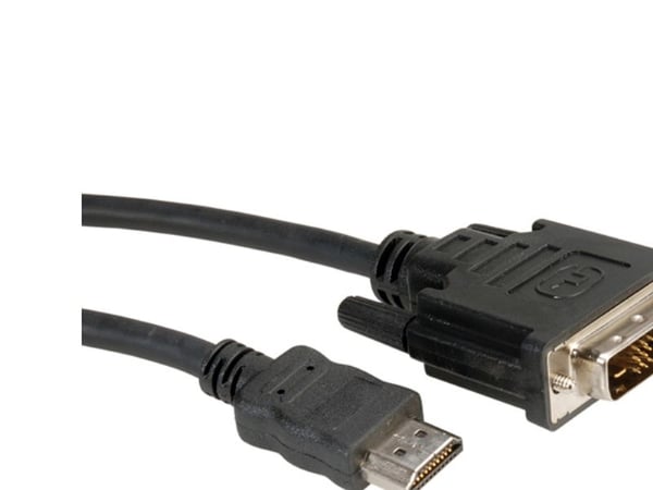 ROLINE 11.04.5519, 1 m, DVI-D, HDMI, Hankjønn, Hankjønn, Sort