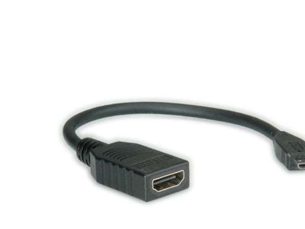 ROLINE 11.04.5584, 0,15 m, HDMI-tyyppi A (vakio), HDMI-tyyppi D (mikro), 1920 x 1080 pikseliä, Musta