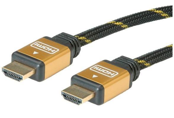 ROLINE 11.04.5510, 20 m, HDMI Type A (Standard), HDMI Type A (Standard), Svart, Gull