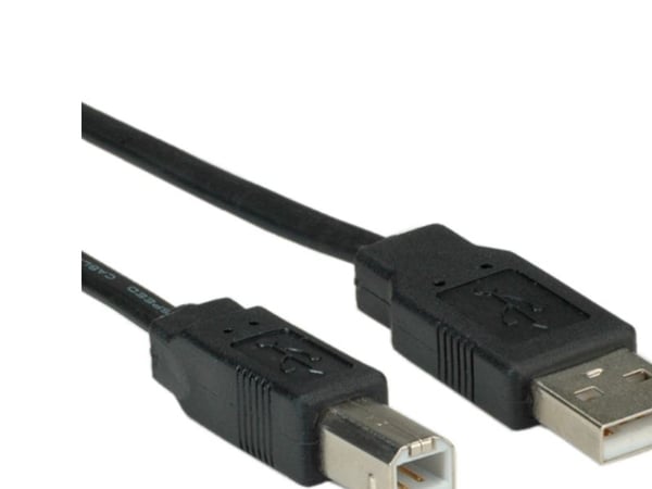 ROLINE 11.02.8867, 0,8 m, USB A, USB B, USB 2.0, uros/naaras, musta