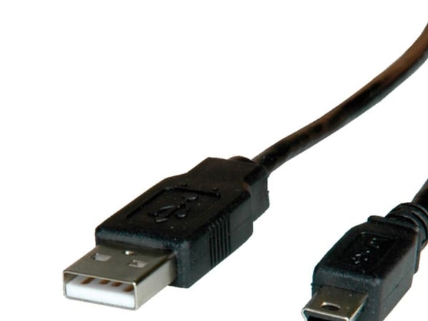 ROLINE 11.02.8708, 0,8 m, Mini-USB B, USB A, USB 2.0, Hankjønn/hankjønn, Sort