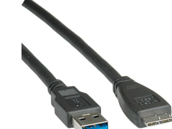 ROLINE 11.02.8872, 0,8 m, USB A, Micro-USB A, USB 3.2 Gen 1 (3.1 Gen 1), Hankjønn/hankjønn, Sort