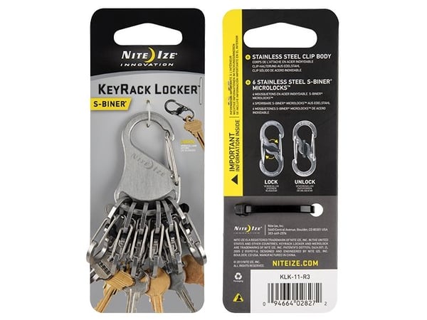 NITE Ize Key Carabiner NI-KLK-11-R3 KeyRack Locker Silver 1 kpl