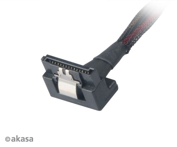 Akasa AK-CBPW15-15BK, 0,15 m, SATA 15-pin, 2 x SATA 155-pin, Hankjønn, Hunkjønn, 90°