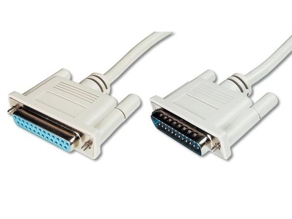 ASSMANN - Seriell/parallell-forlengelseskabel - DB-25 (hann) til DB-25 (hunn) - 3 m - formstøpt, tommelskruer - beige