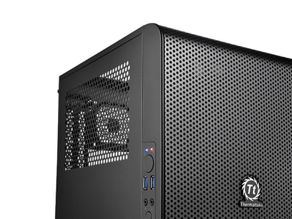 Thermaltake Core V1 - Tower - mini-ITX - sidepanel med vindu - ingen strømforsyning - svart - USB/lyd