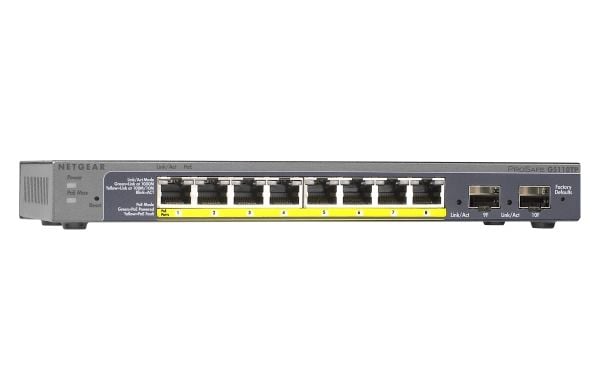NETGEAR Smart GS110TP - V2 - switch - Styrt - 8 x 10/100/1000 (PoE) + 2 x SFP - stasjonær - PoE (46 W)