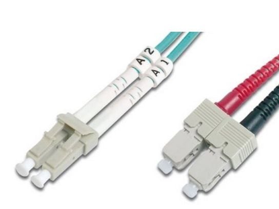 DIGITUS Professional - Koblingskabel - SC flermodus (hann) til LC multimodus (hann) - 10 m - 10 m - fiberoptisk - dupleks - 50 / 125 mikroner - OM4...