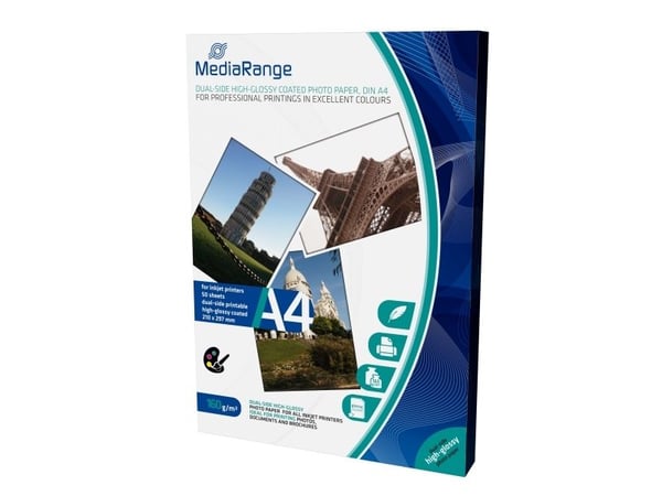 MediaRange - Høyblank - hvit - A4 (210 x 297 mm) - 160 g/m² - 50 ark fotopapir