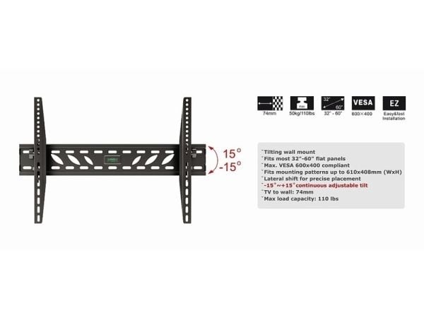 Opticum AX Strong Prima - Monteringssett (veggmontering) - for flatpanel - skjermstørrelse: 32"-60" - veggmonterbar