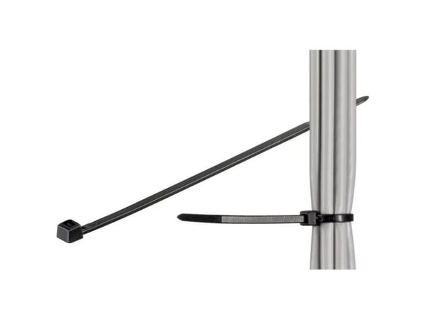 Techly 100 x 2.5mm, Nylon, Svart, 2 - 22 mm, CE, UL, RoHS, Reach, ISO 9001, 100 mm, 2,5 mm