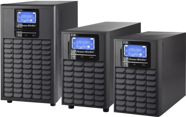 PowerWalker VFI 2000C LCD - UPS - 1600 watt - 2000 VA - 9 Ah - RS-232, USB - utgangskontakter: 4 - PFC - svart
