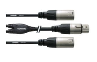 Cordial CFY 0,3 FMM, 2 x XLR (3-pinners), hannkontakt, XLR (3-pinners), hunnkontakt, 0,3 m, svart