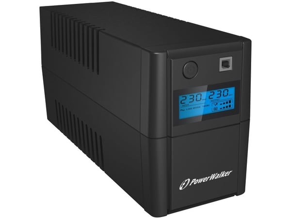PowerWalker VI 850SE LCD/IEC - UPS - AC 230 V - 480 watt - 850 VA - 9 Ah - USB - utgangskontakter: 4 - svart