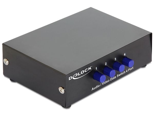 Delock Switch Audio / Video 4 port manual bidirectional - Video/audio switch - 4 x kombinasjons-video/lyd - stasjonær