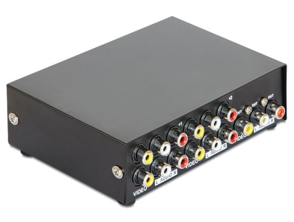 Delock Switch Audio / Video 4 port manual bidirectional - Video/audio switch - 4 x kombinasjons-video/lyd - stasjonær
