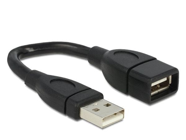 Delock ShapeCable - USB-forlengelseskabel - USB (hunn) til USB (hann) - 15 cm - svart