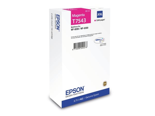 Epson T7543 - 69 ml - XXL-størrelse - magenta - original - blekkpatron - for WorkForce Pro WF-8090, WF-8090 D3TWC, WF-8090DW, WF-8590, WF-8590 D3TW...