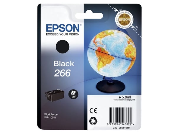 Epson 266 - 6 ml - svart - original - blekkpatron - for WorkForce WF-100W