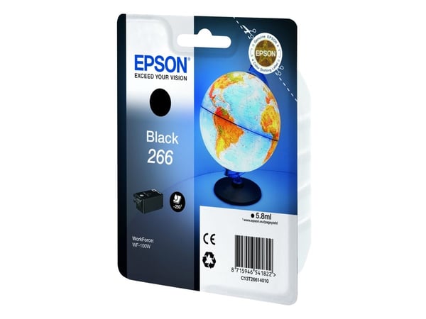 Epson 266 - 6 ml - svart - original - blekkpatron - for WorkForce WF-100W