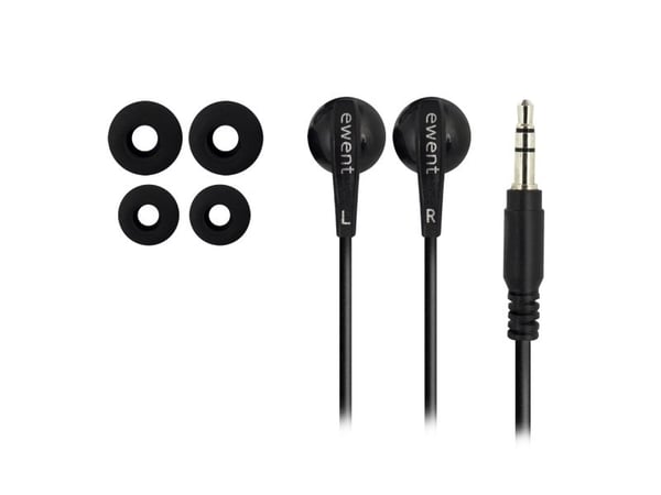 Ewent EW3584, Koblet med ledninger (ikke trådløs), 20 - 20000 Hz, Musikk, Hodetelefoner, Sort