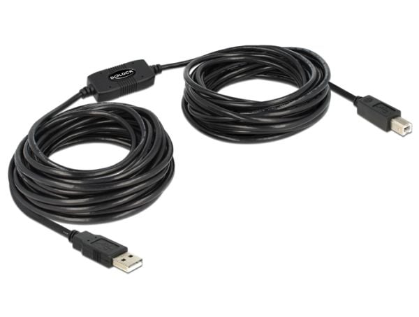 Delock - USB-kabel - USB-type B (hann) til USB (hann) - USB 2.0 - 11 m - aktiv