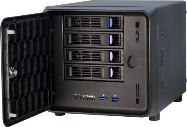 Inter-Tech SC-4100, Teline, Palvelin, Musta, Mini-ITX, Terästä, 1U