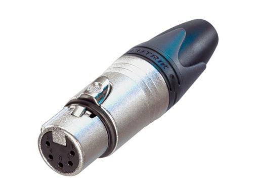 Neutrik NC5FXX, XLR, Sort, Metallisk, Hunkjønn, Rett, Sølv, IP40