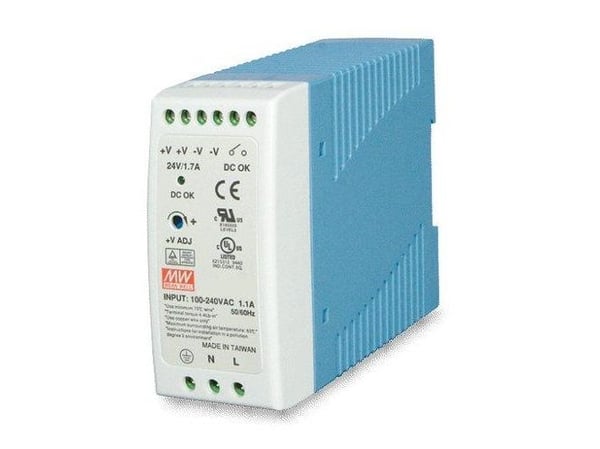 MEAN WELL MDR-60-24 - Strømforsyning (DIN-skinnemonterbar) - AC 100-240 V - 60 watt