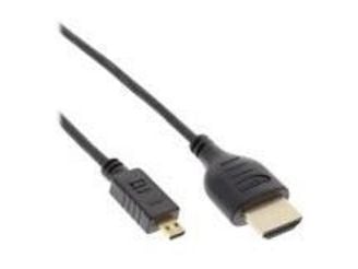 InLine Super Slim High Speed HDMI-kabel med Ethernet - Video/lyd/nettverkskabel - HDMI - HDMI, 19-pinners (M) - 19-pinners Micro-HDMI (M) - 1,5 m -...