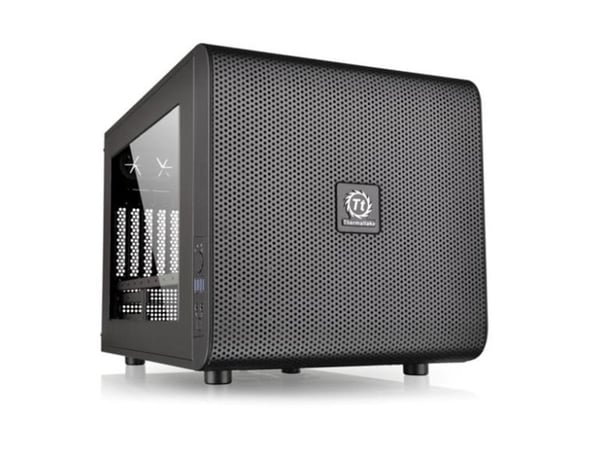 Thermaltake Core V21 - Tower - micro ATX - sidepanel med vindu - ingen strømforsyning (PS/2) - svart - USB/lyd