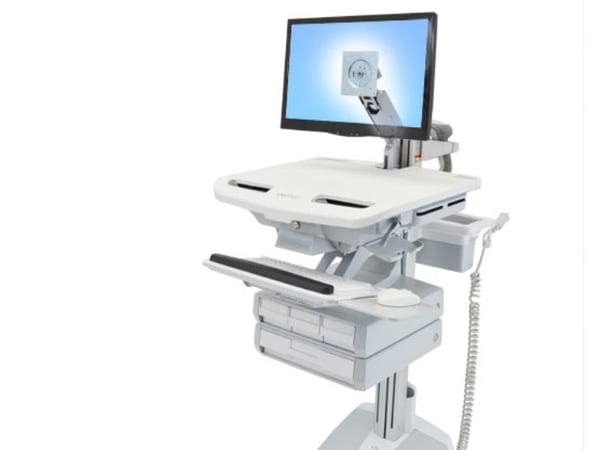 Ergotron StyleView - Vogn - åpen arkitektur - for LCD-skjerm / PC-utstyr - medisinsk - aluminium, forsinket stål, kvalitetsplast - grå, hvit, poler...